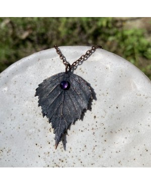 Naszyjnik Brzoza z Ametystem